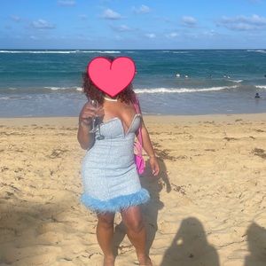 Irene Tweed Mini Dress - Blue size M